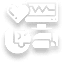 Icon showing a heart with a monitor and medical equipment, representing a complete heart evaluation through Cardiovascular Cartography (CCG) at Sibia Medical Centre. Get a comprehensive assessment of your heart’s condition in one scan with Cardiovascular Cartography (CCG) at Sibia Medical Centre. Our complete heart evaluation offers a full picture of cardiac health.