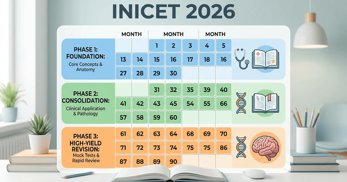 Cover: How to Build a 90-Day INICET 2026 Study Plan: Subject Timeline and Strategy