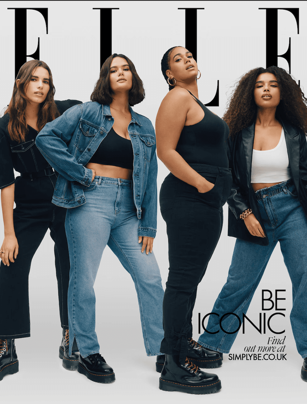 Shareefa J with models in denim campaign, celebrating diversity in fashion