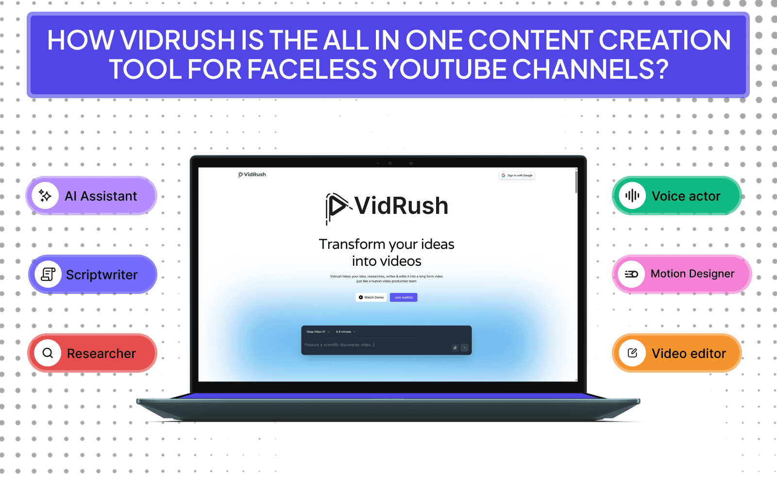 How VidRush is the All in One Content Creation Tool for Faceless Youtube channels_