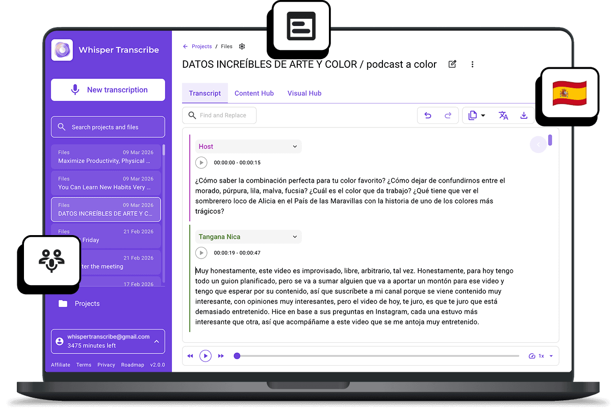 Transcribing podcasts or YouTube videos