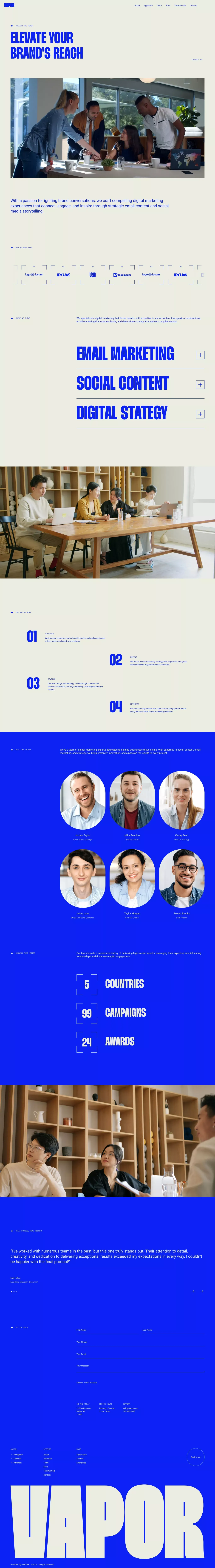 Vapor - Webflow HTML website template portfolio page screenshot showcasing Design and Tech design