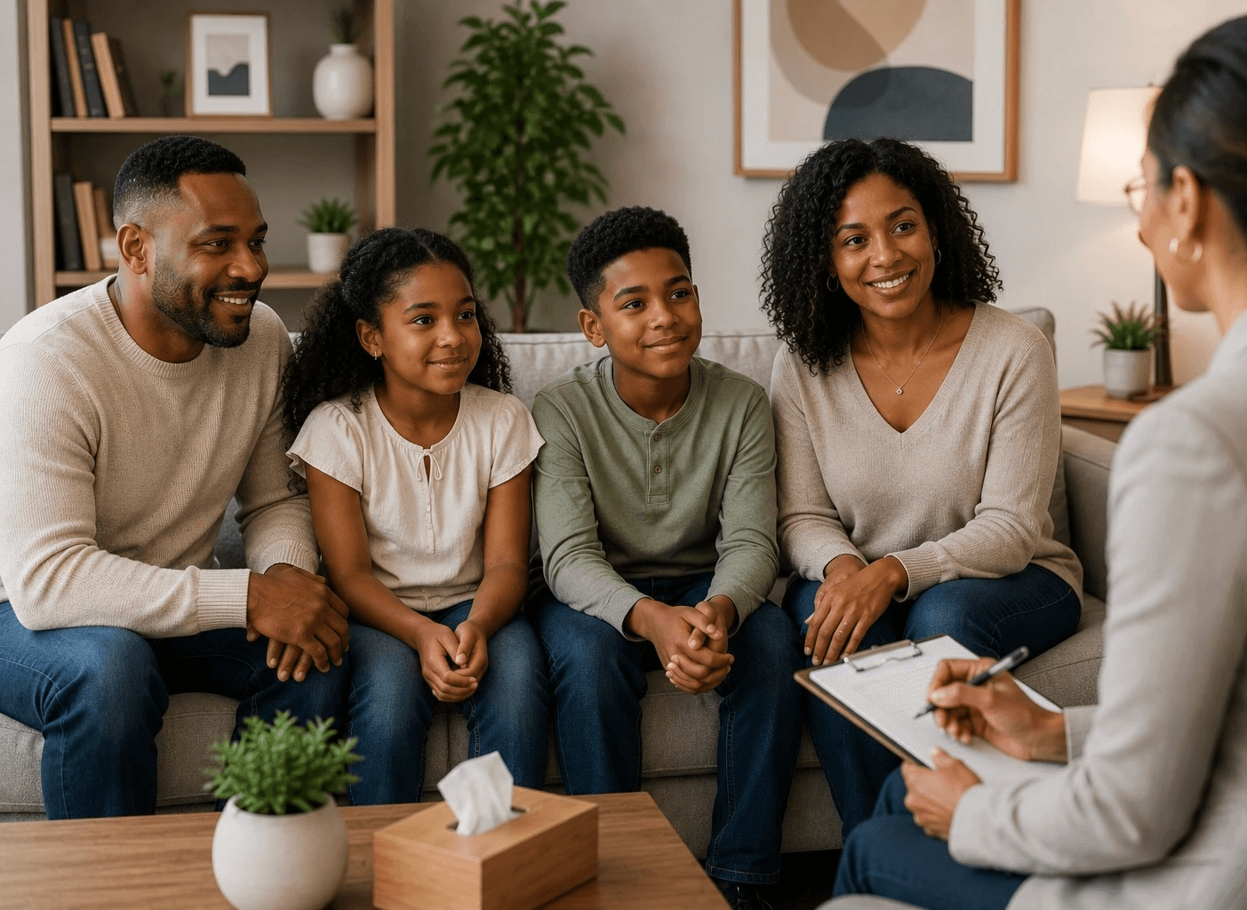 Supportive family therapy setting