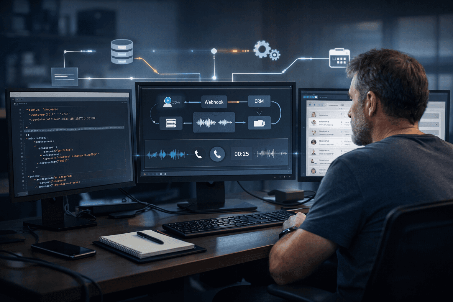 AI voice agent webhook integration