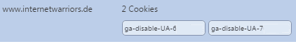 Überprüfung in Chrome, welche Cookies gesetzt wurden