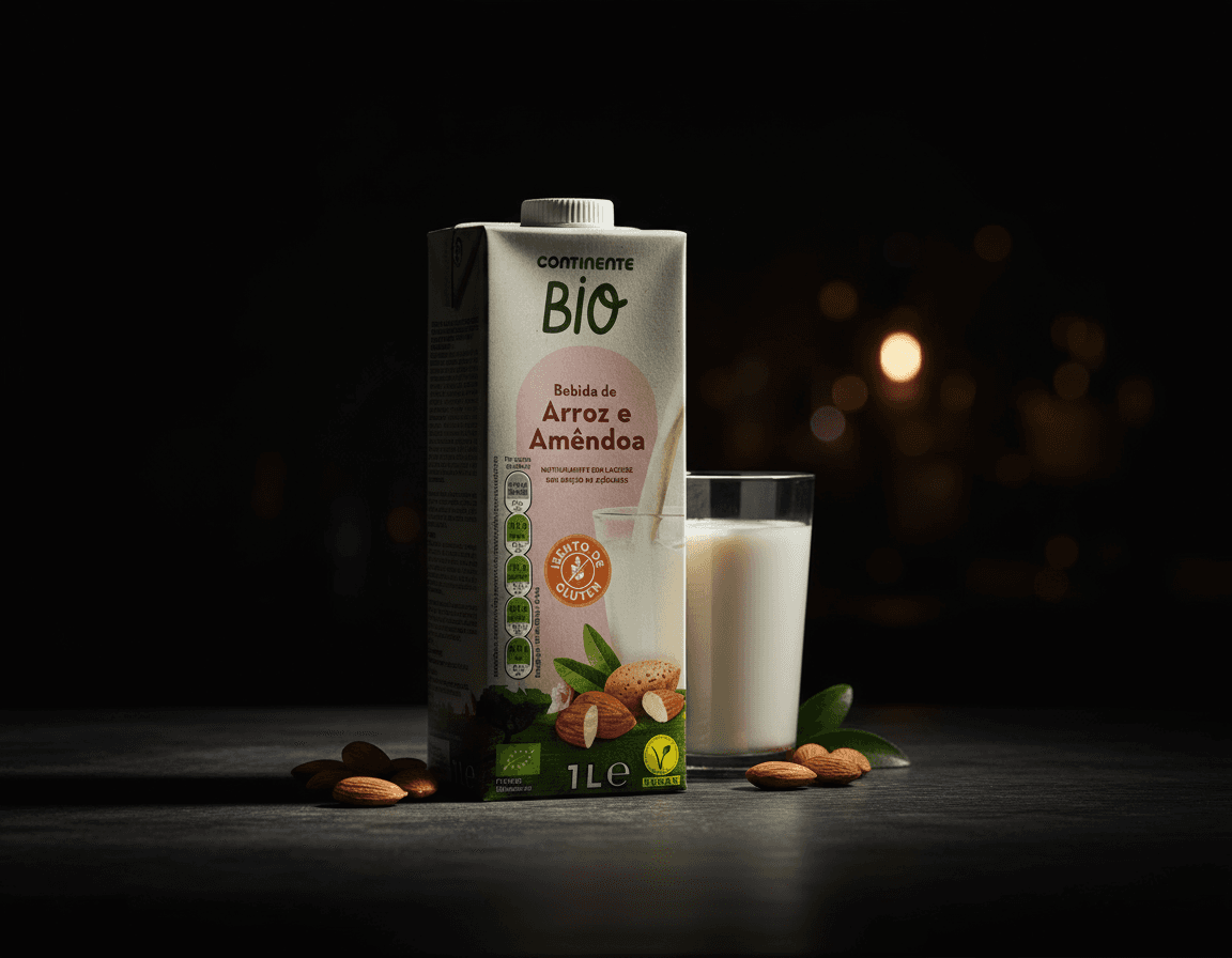 Almond and rice milk used as a light base for a protein hydration drink