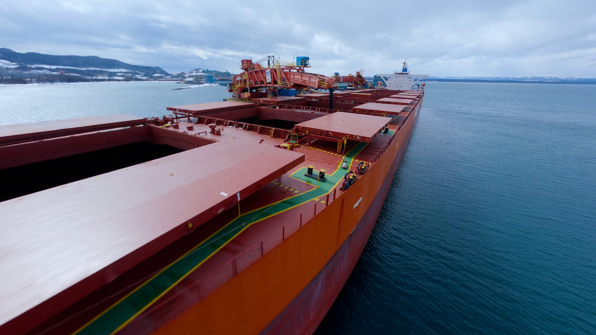 large cargo ship on the water