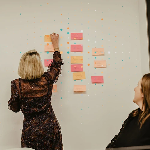 people planning with sticky notes