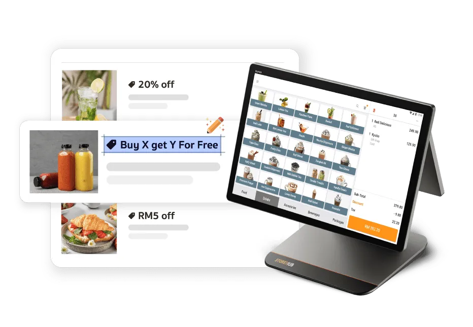 StoreHub POS managing promotional discounts.