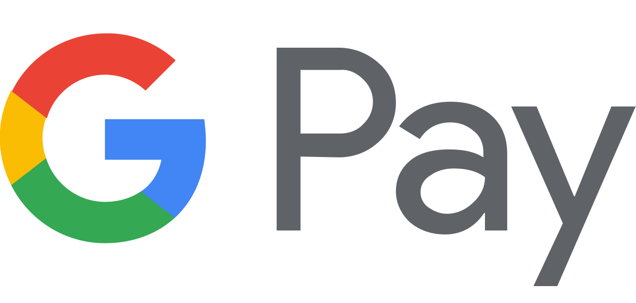 Google Pay logo on black background. Google's online payment service. Credit card & mobile payment.