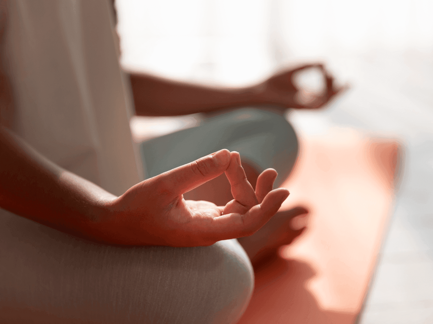 A woman practicing meditation