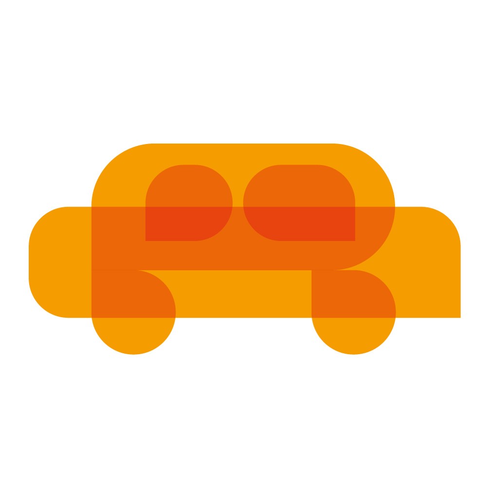 Stylized icon of a car