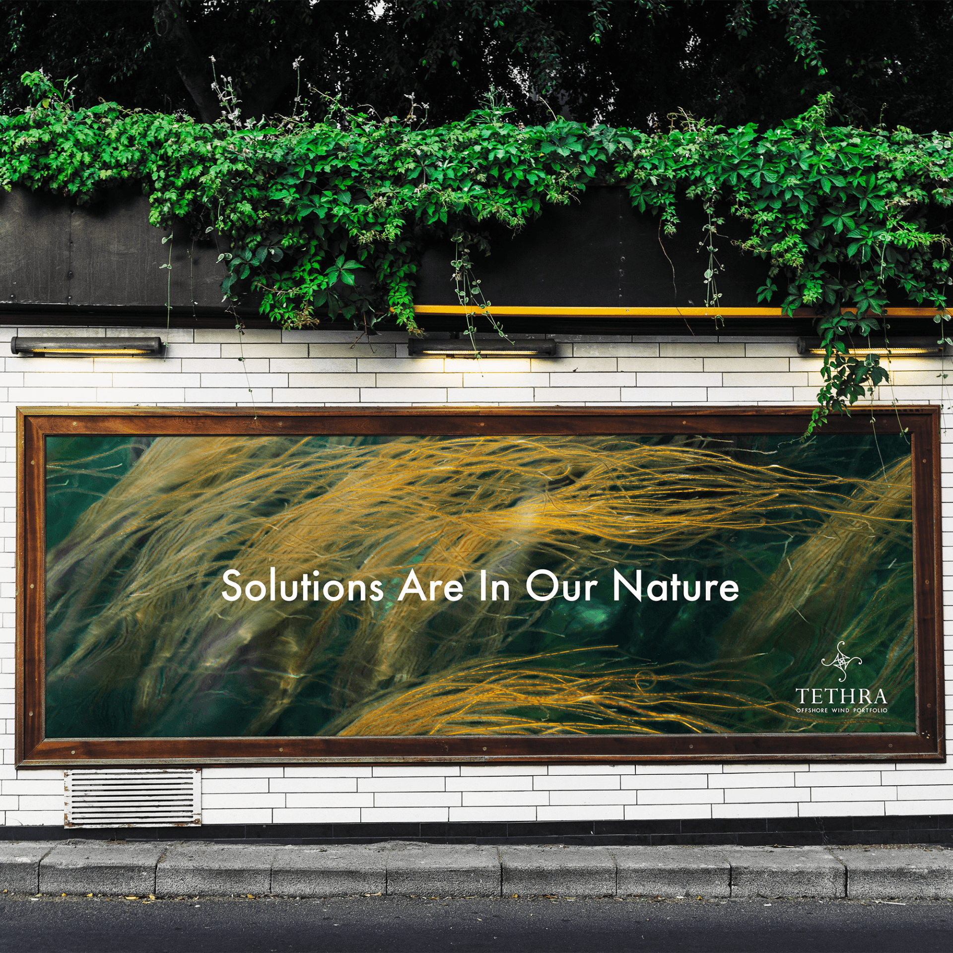 Billboard mockup with tagline “Solutions Are In Our Nature.”