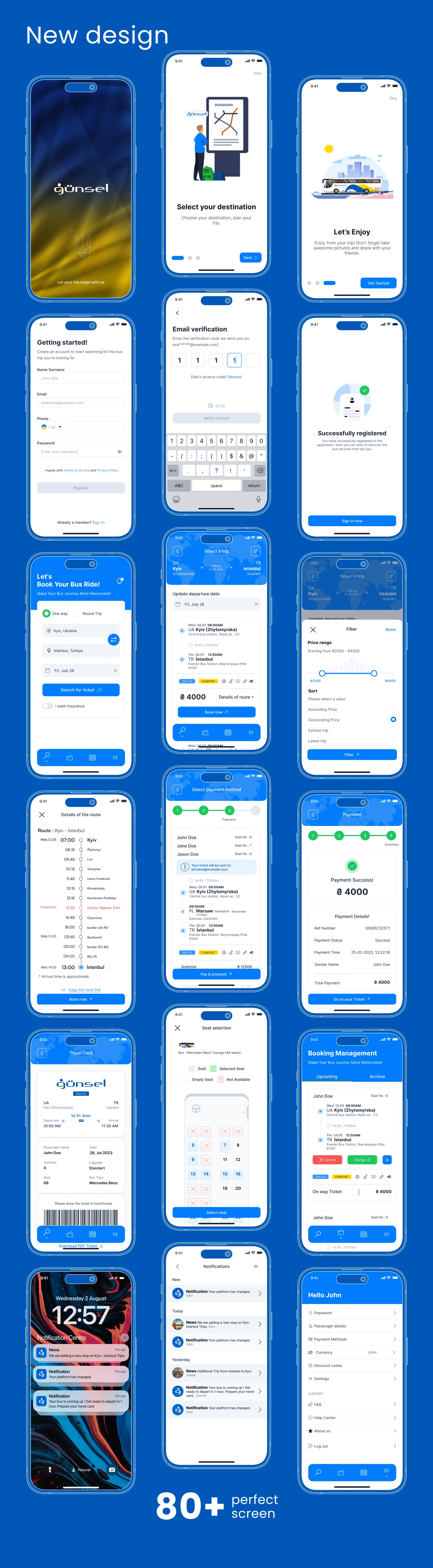 Günsel Ticket Booking App Design