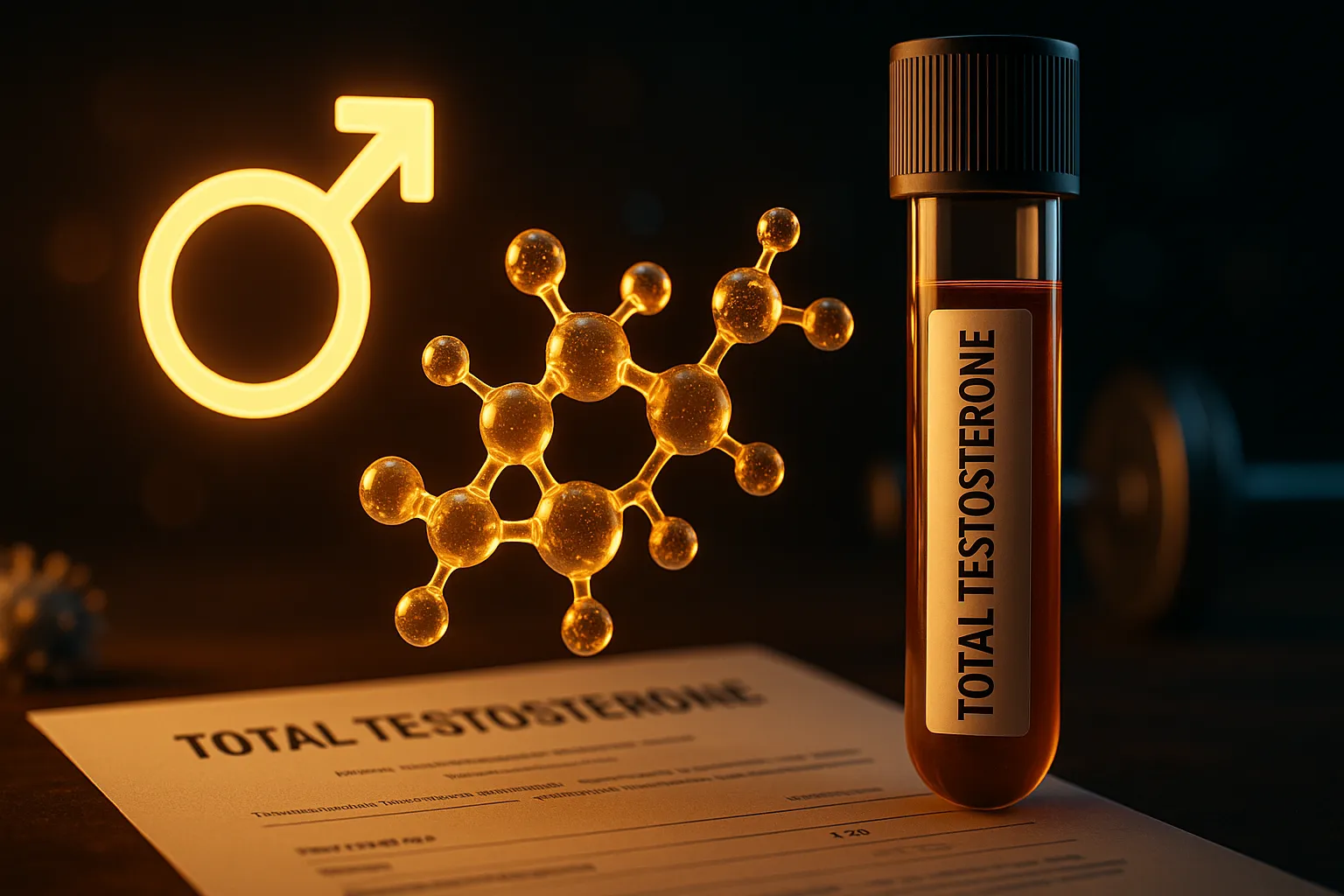 Total Testosterone blood tube 3d visualization