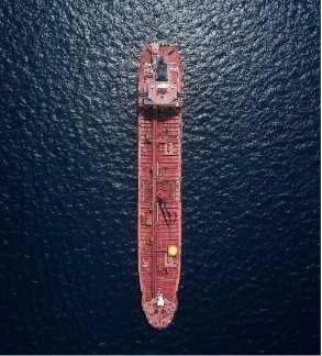 Large cargo ship on the water