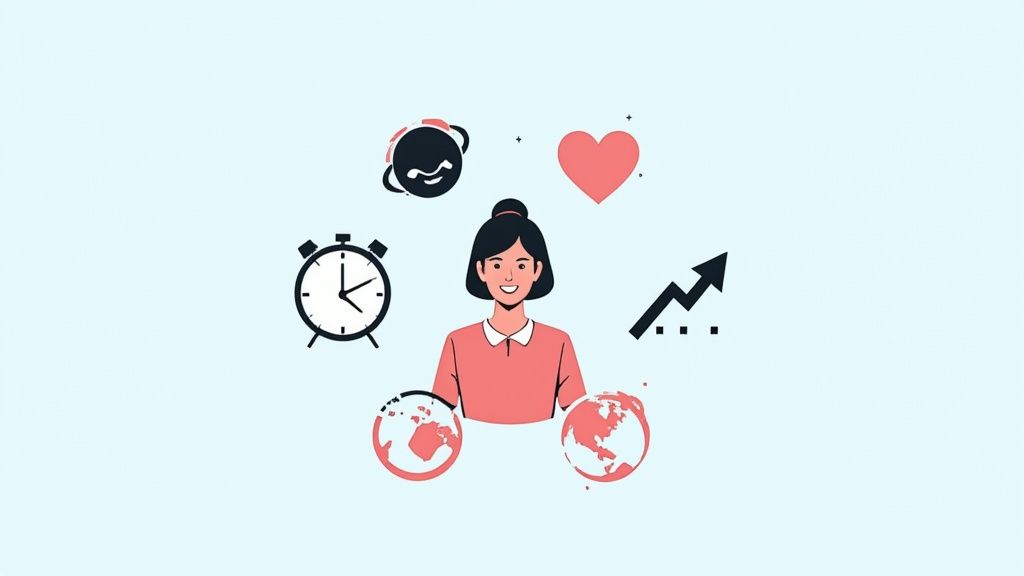 Eine Person arbeitet nachdenklich am Laptop und schaut aus dem Fenster.