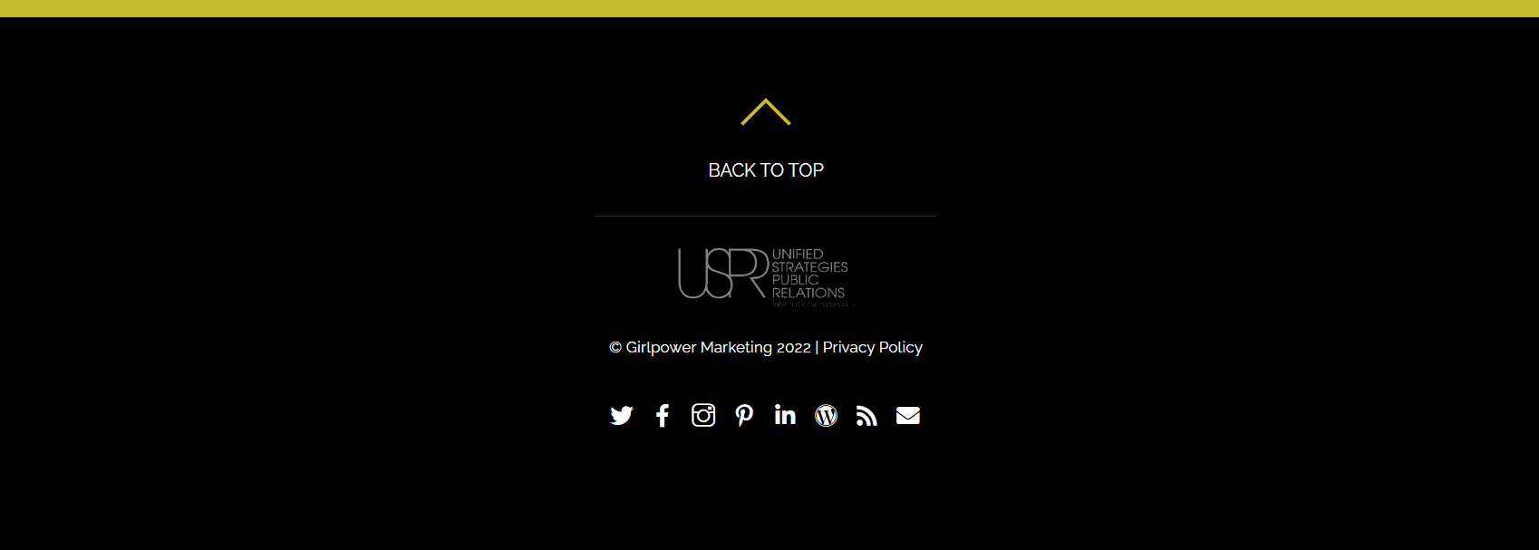 girl power marketing website footer