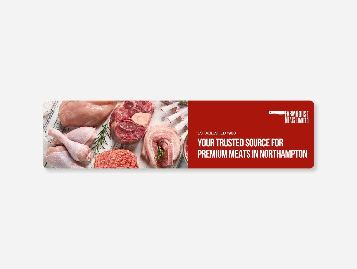 Farmhouse Meats LinkedIn cover design by DesignGuru