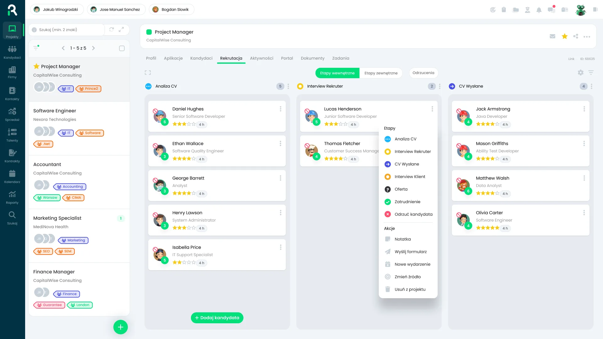 Projekty i rekrutacja