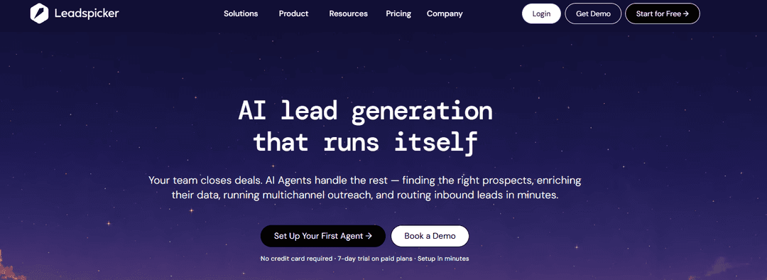 Leadspicker announcing AI agents that source prospects, enrich their data and run multichannel outreach