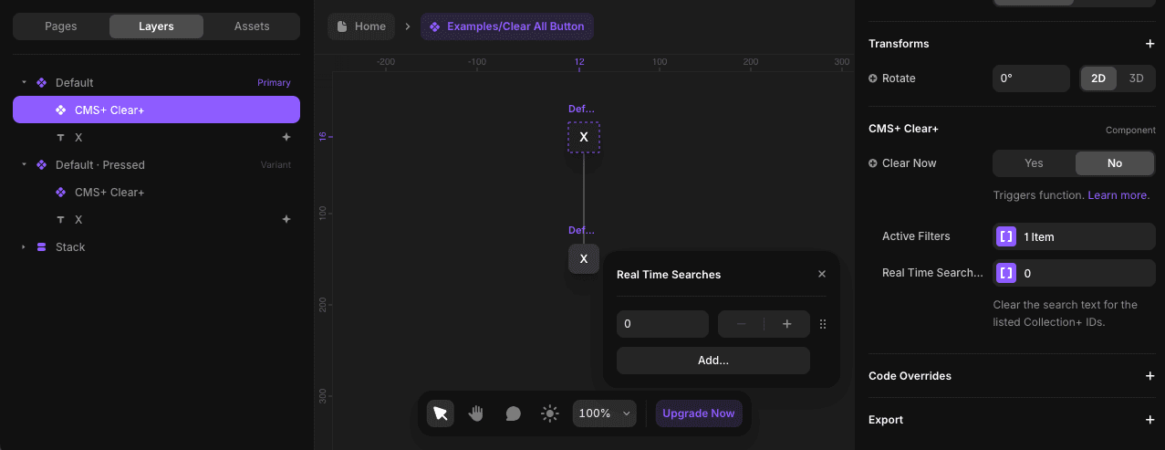 Setting the Real Time Searches control to Clear+.