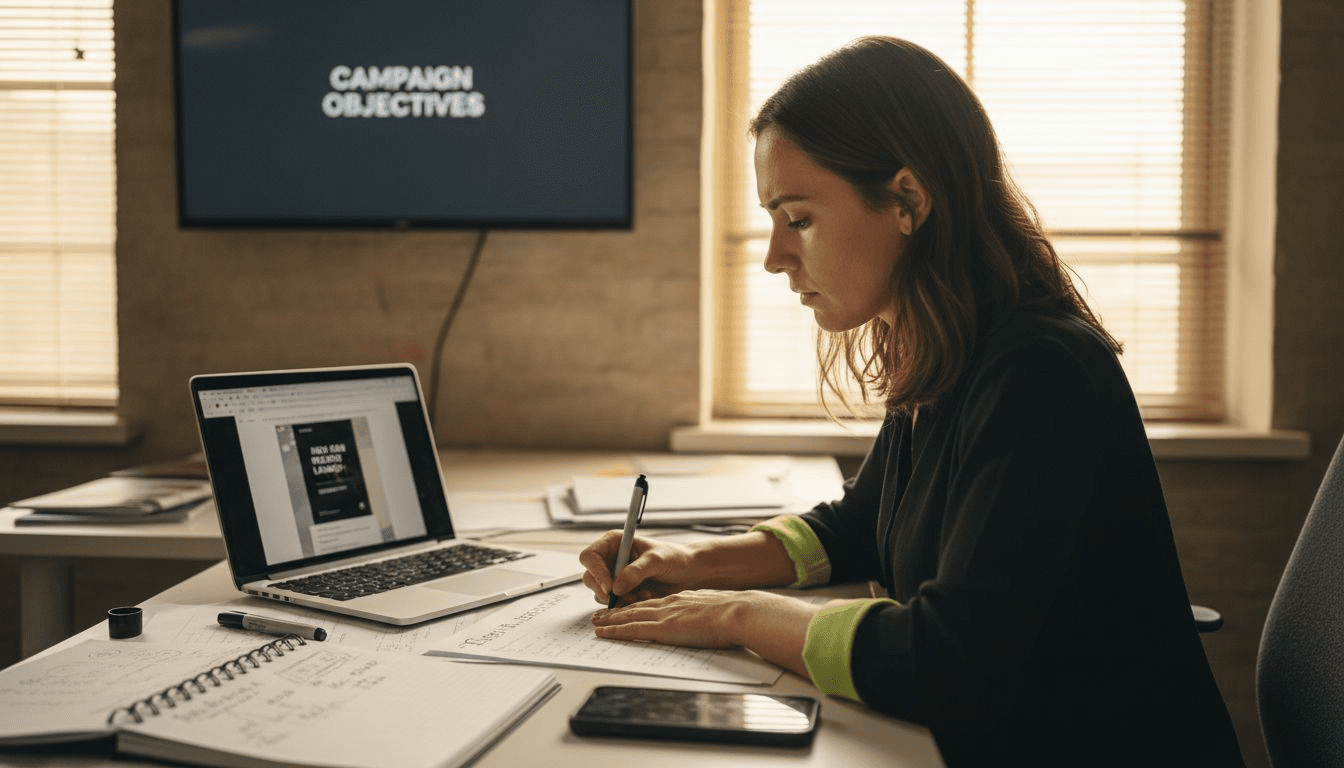 Specialist preparing campaign creative brief