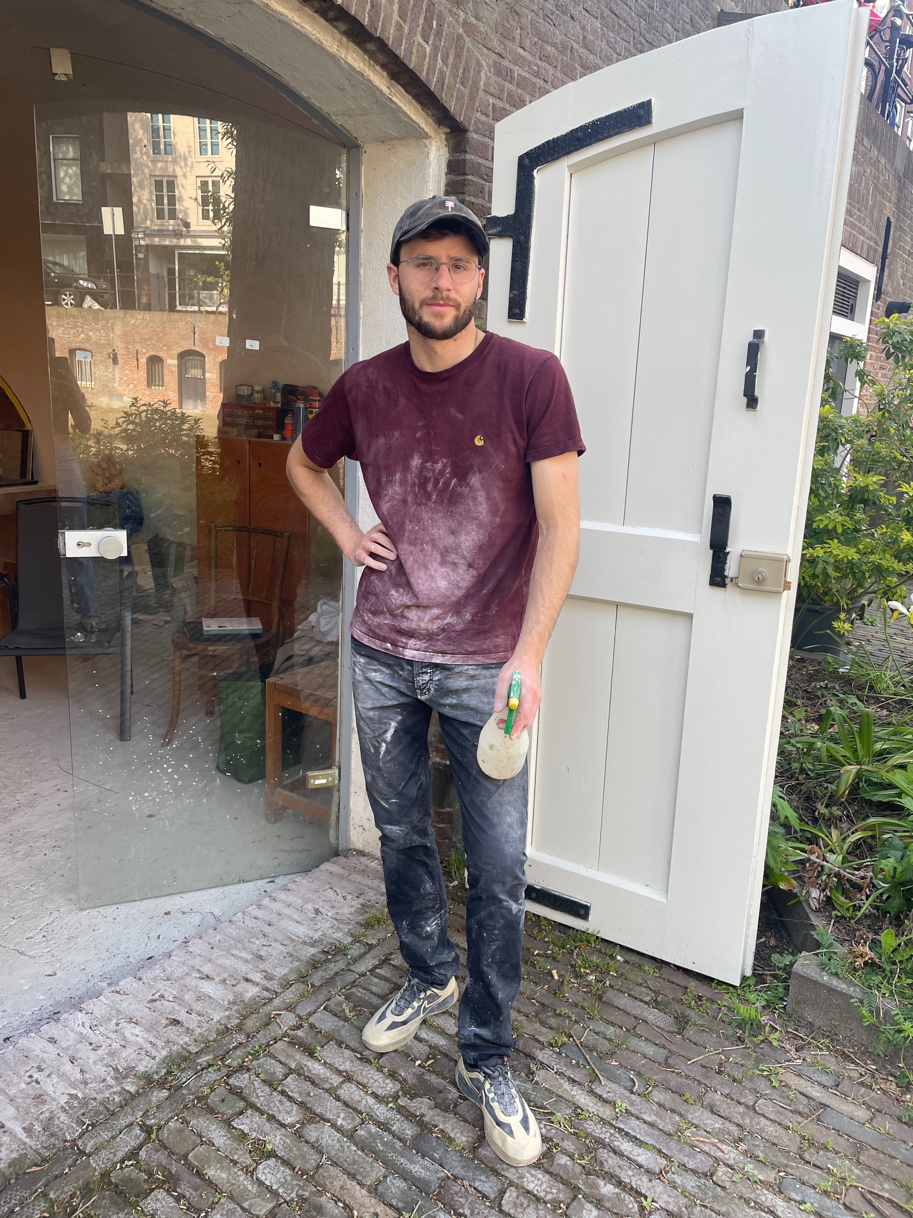 Above shot of man sitting