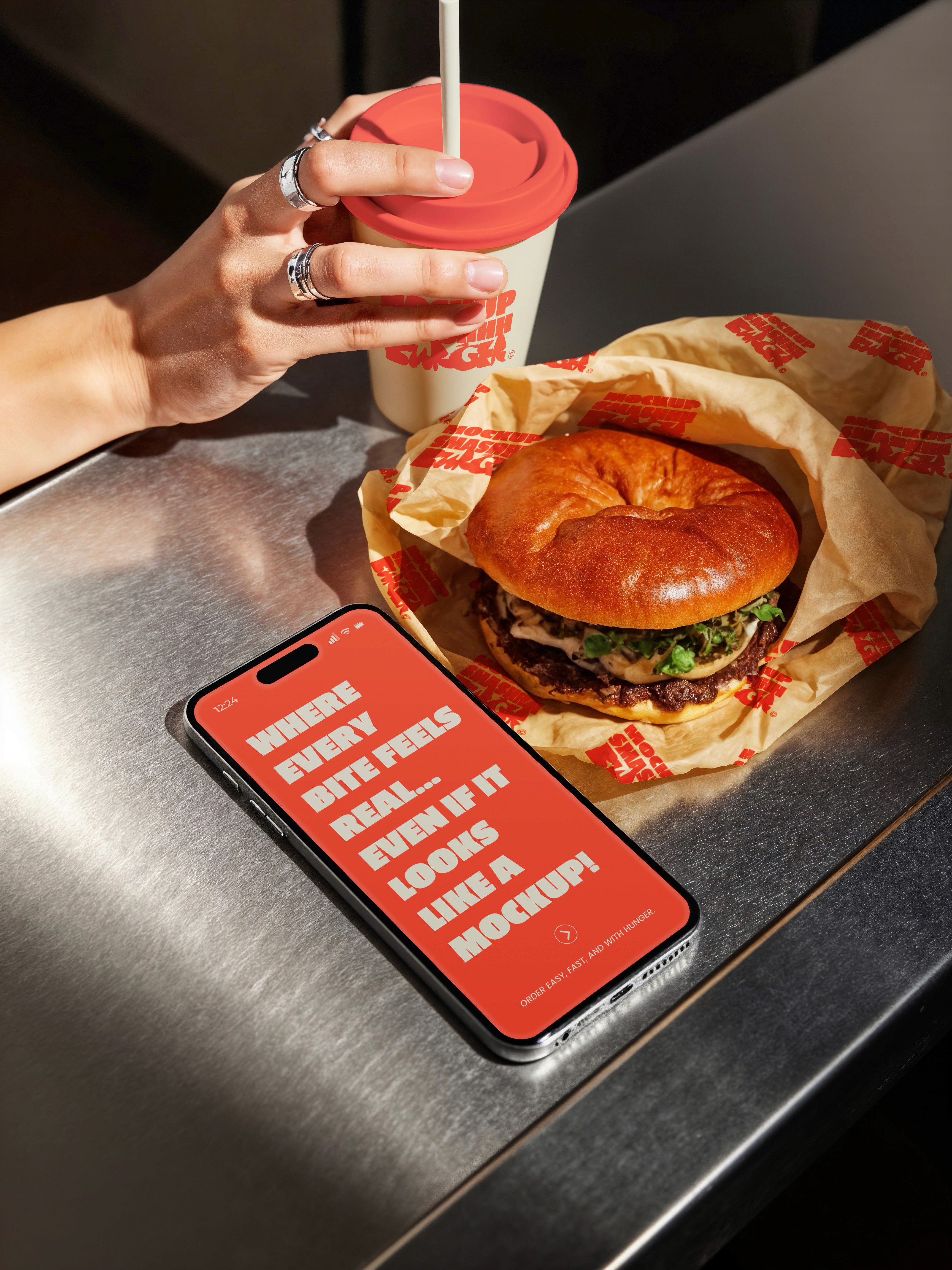 Dynamic sports photography and bold typography layout for Smash and Style case study.