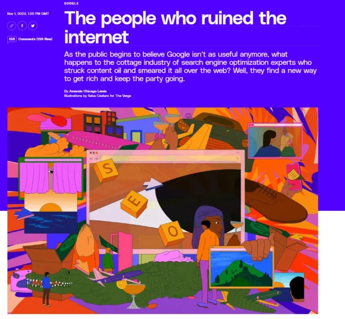 Opening of The Verge article "The people who ruined the internet"&nbsp;