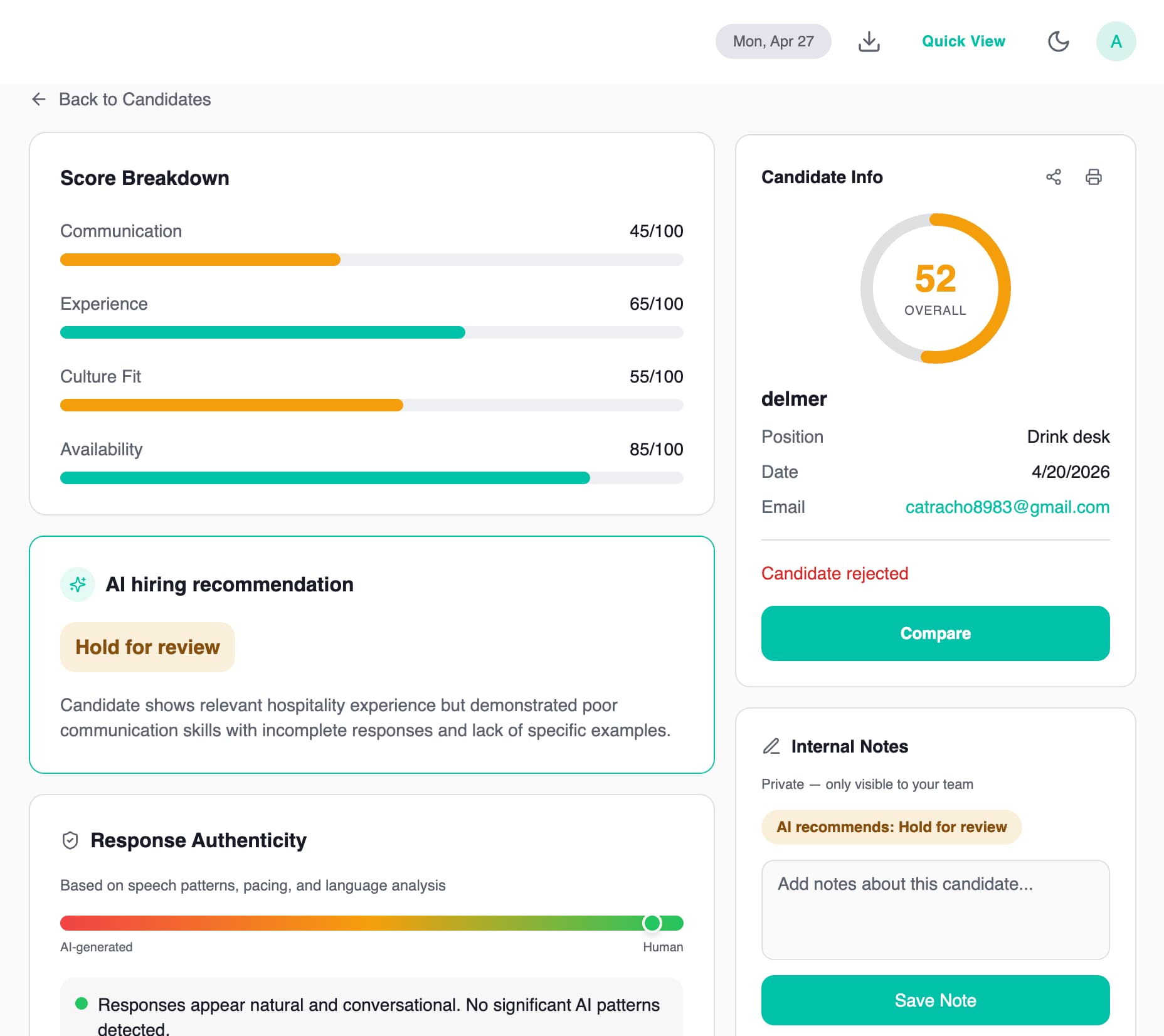 scooring system heartalent