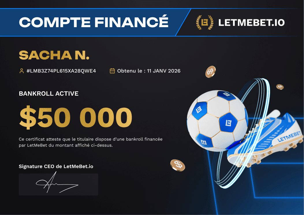 Compte financé LetMeBet Sacha