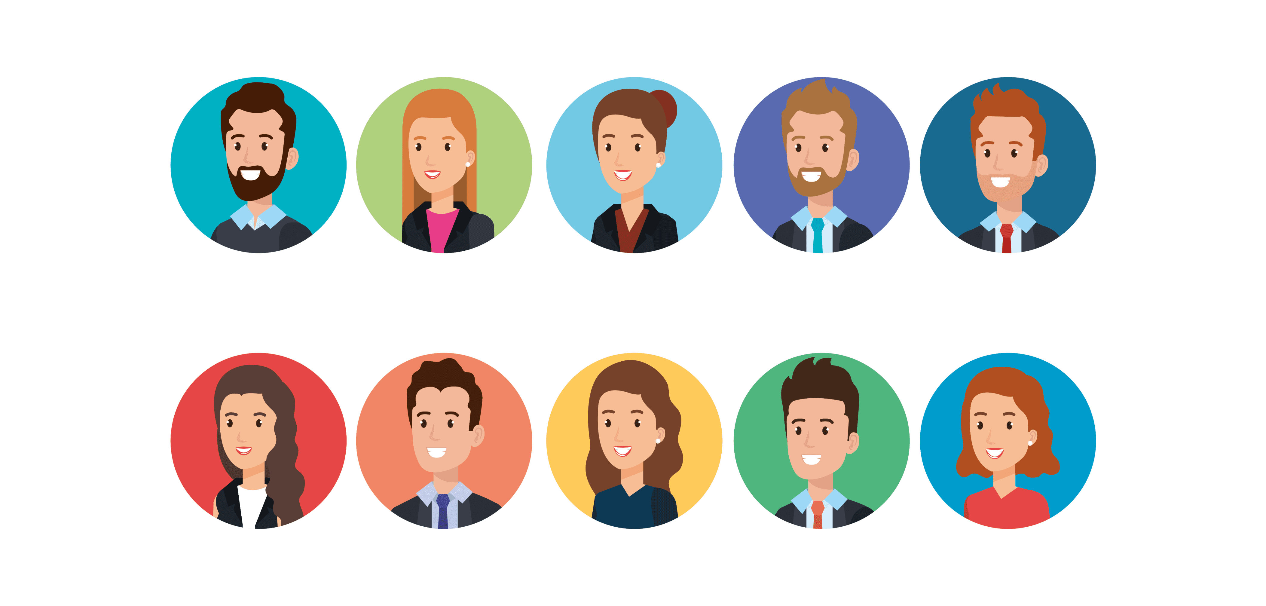 Visual example of different personas