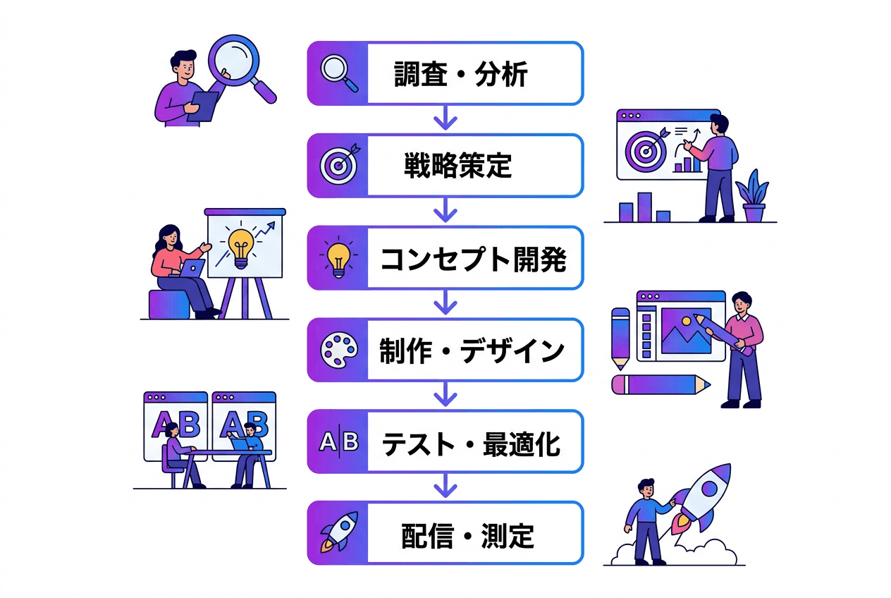 効果的なクリエイティブを生み出す6段階のプロセス