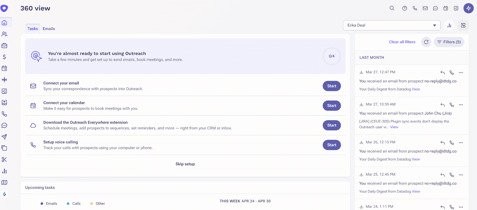 Outreach dashboard