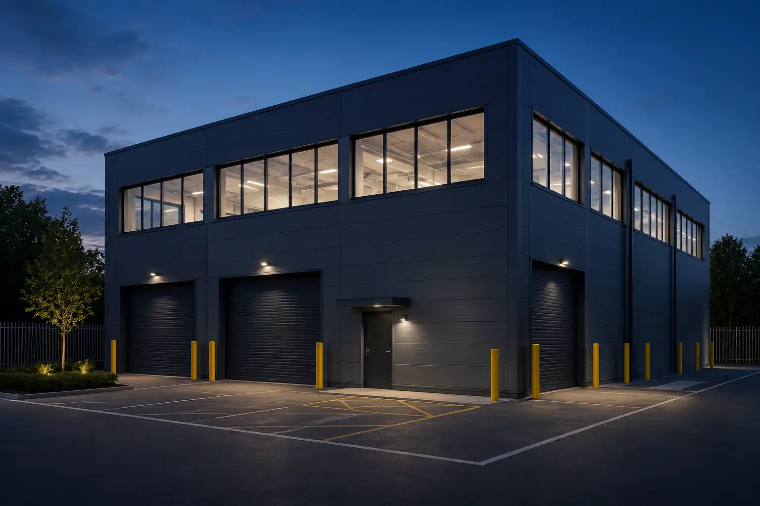 Commercial premises with energy storage