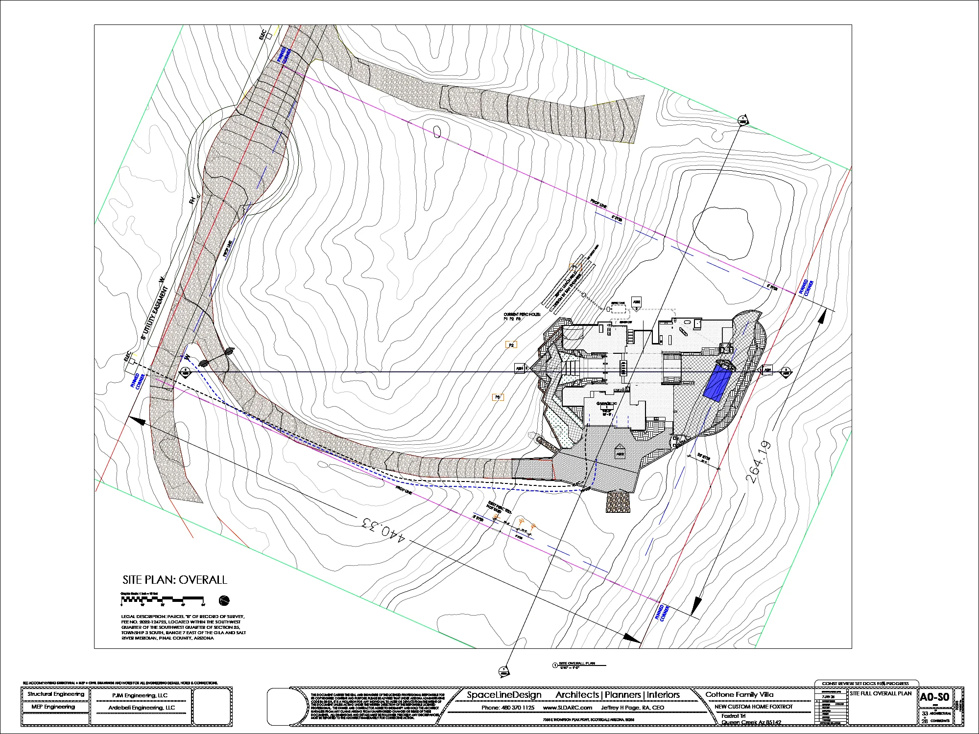 Site plan by SpaceLineDesign for a luxury Scottsdale home, featuring desert modern design and sustainable architecture.