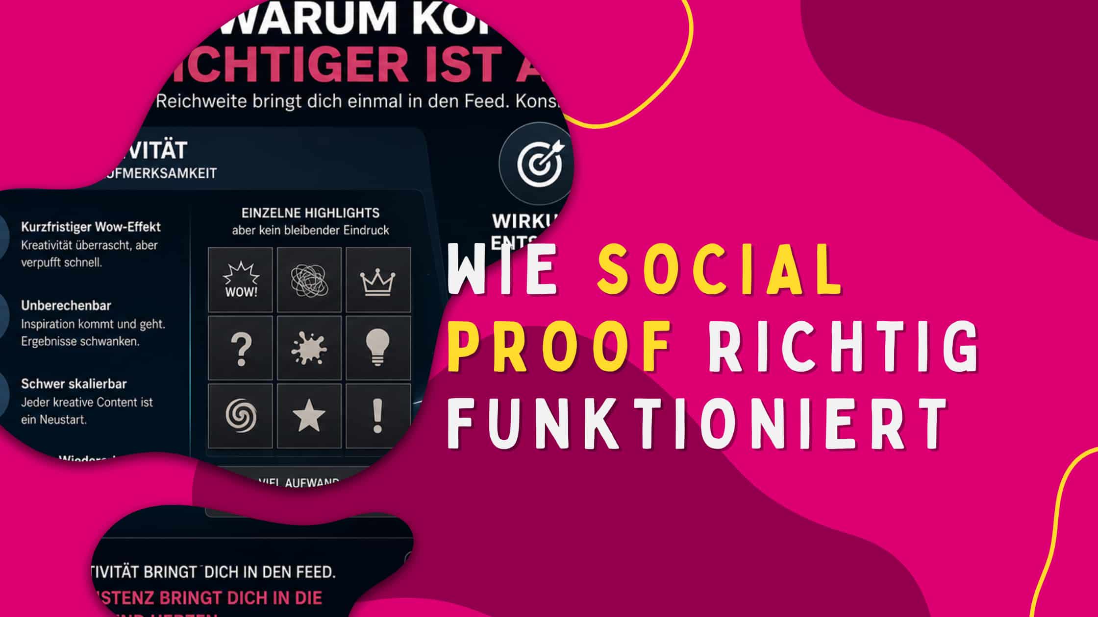 Illustration zum Thema Social Proof 2026 mit Sternbewertungen, Empfehlungen und positiven Nutzerreaktionen. Visualisierung dafür, wie Marken Vertrauen aufbauen und Kaufentscheidungen durch echte Erfahrungen beeinflussen.