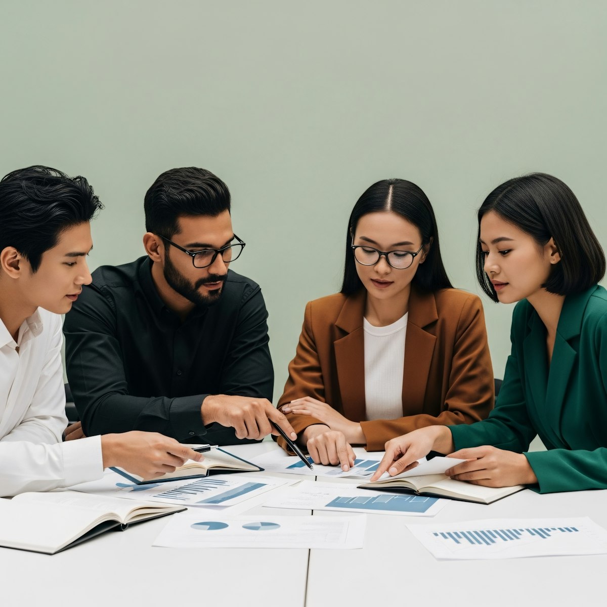 Group of people working together