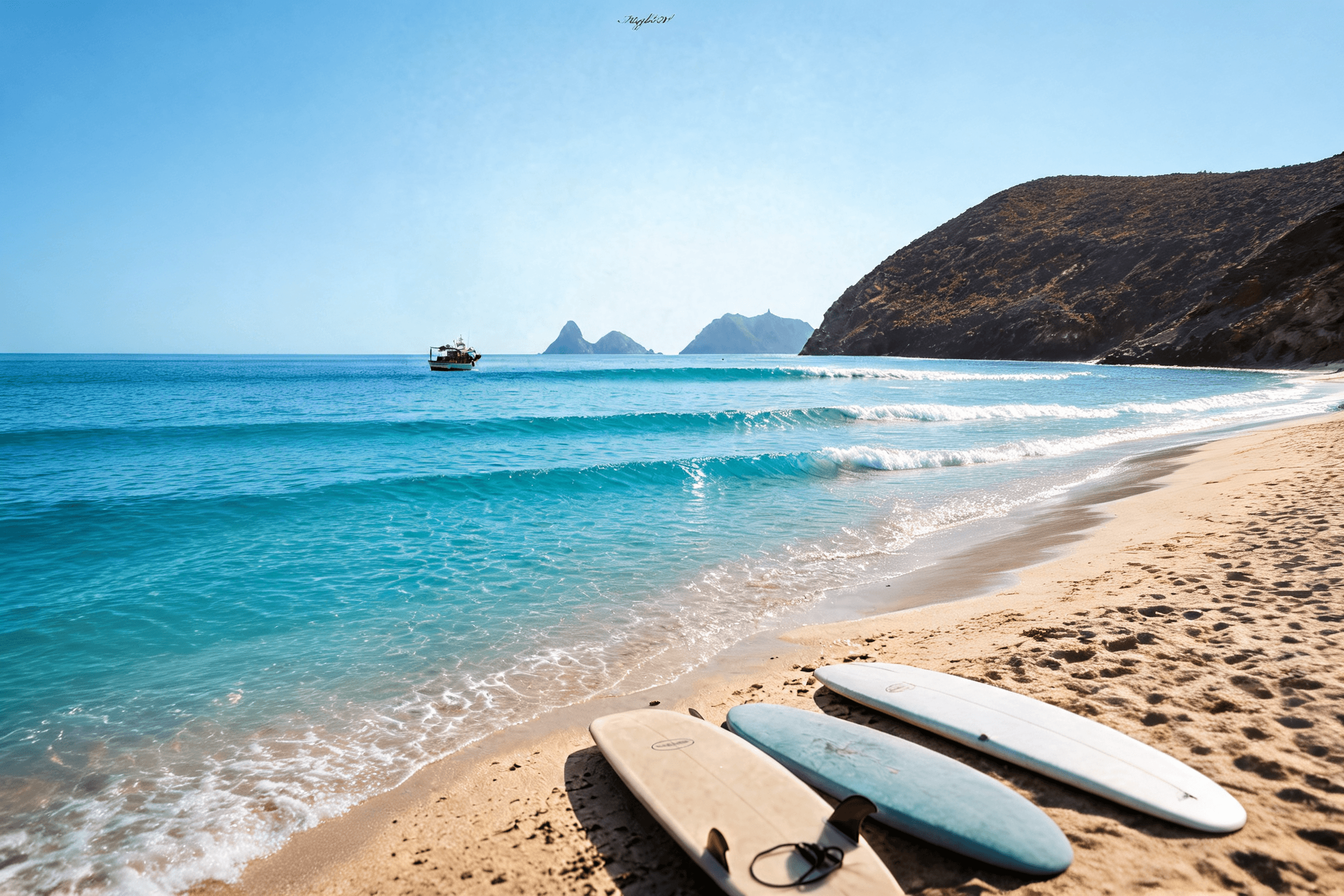 a group of people carrying surfboards on top of a beach