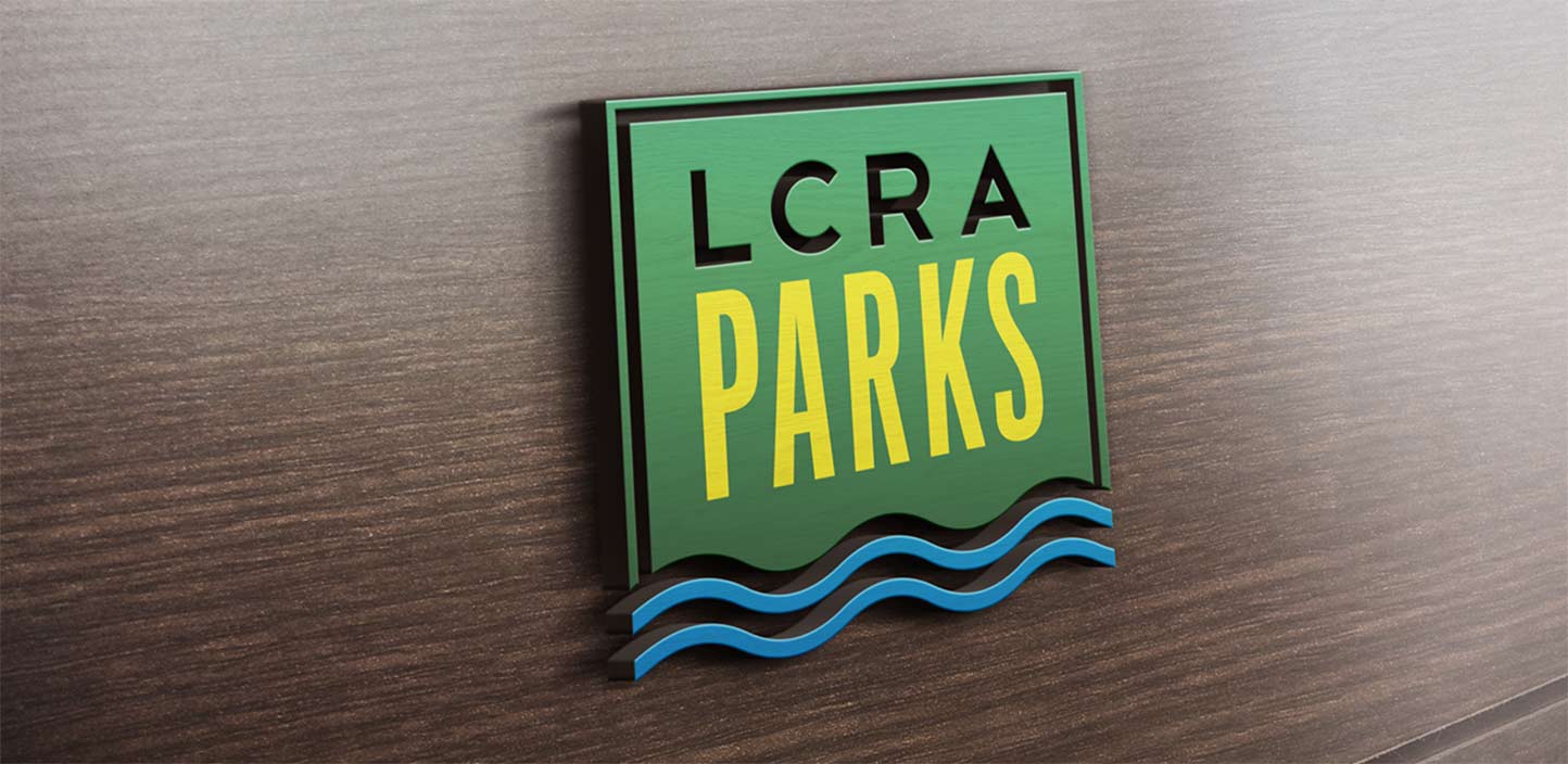 lcra parks signage logo design