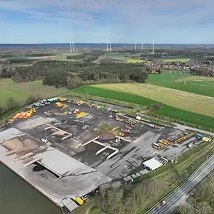 Luftaufnahme der Hafenanlage