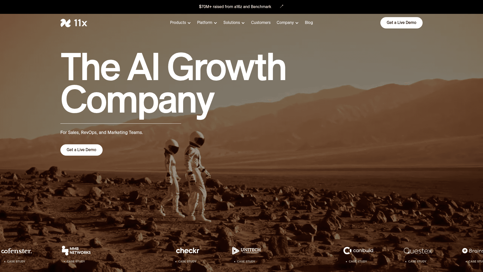 Screenshot of https://www.11x.ai