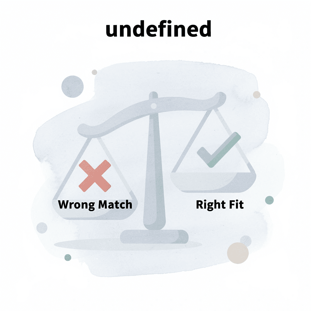 Balance scale showing program matching importance
