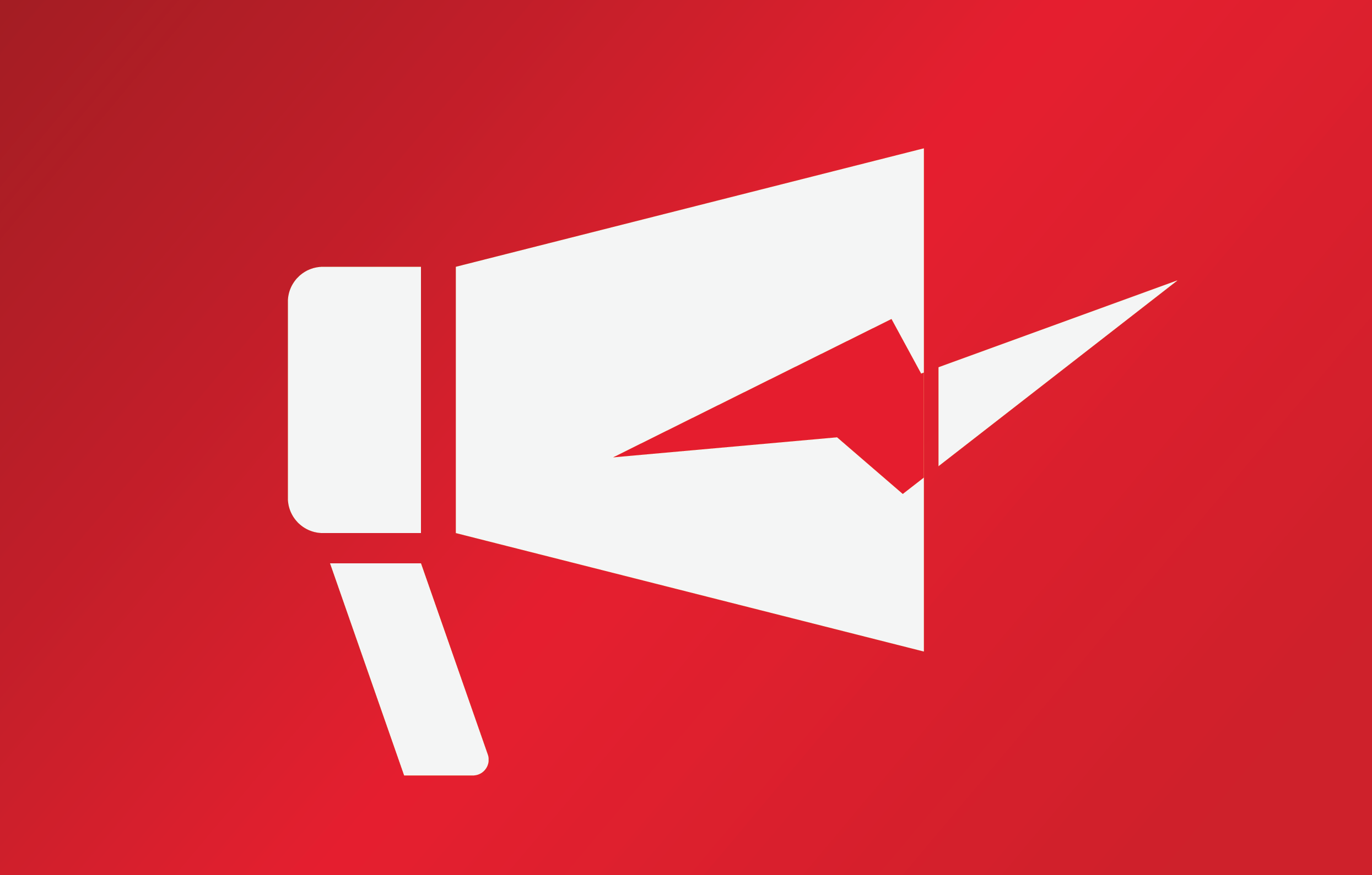 Megaphone Icon on red background