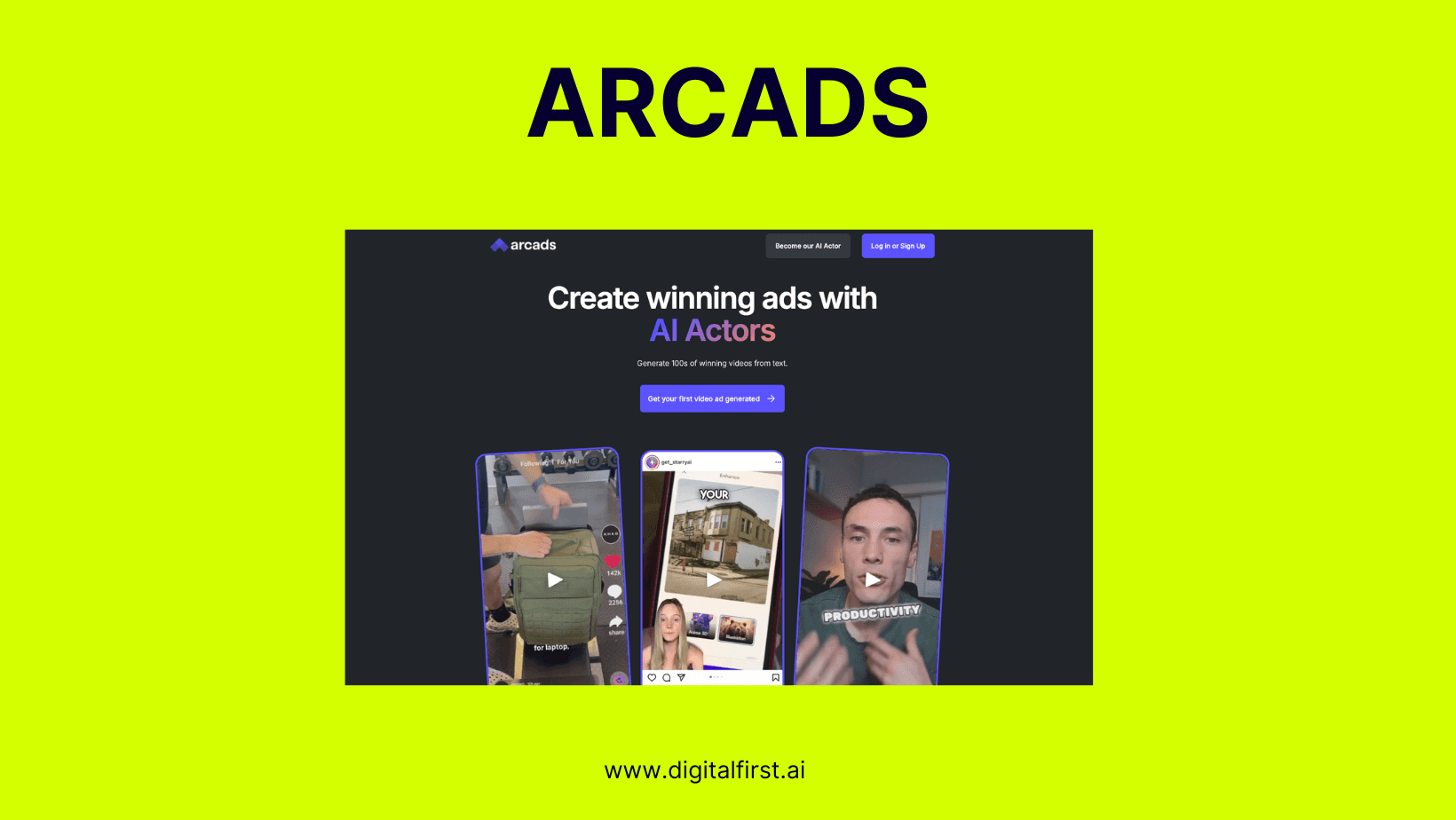 Arcads, an AI advertising creative tool