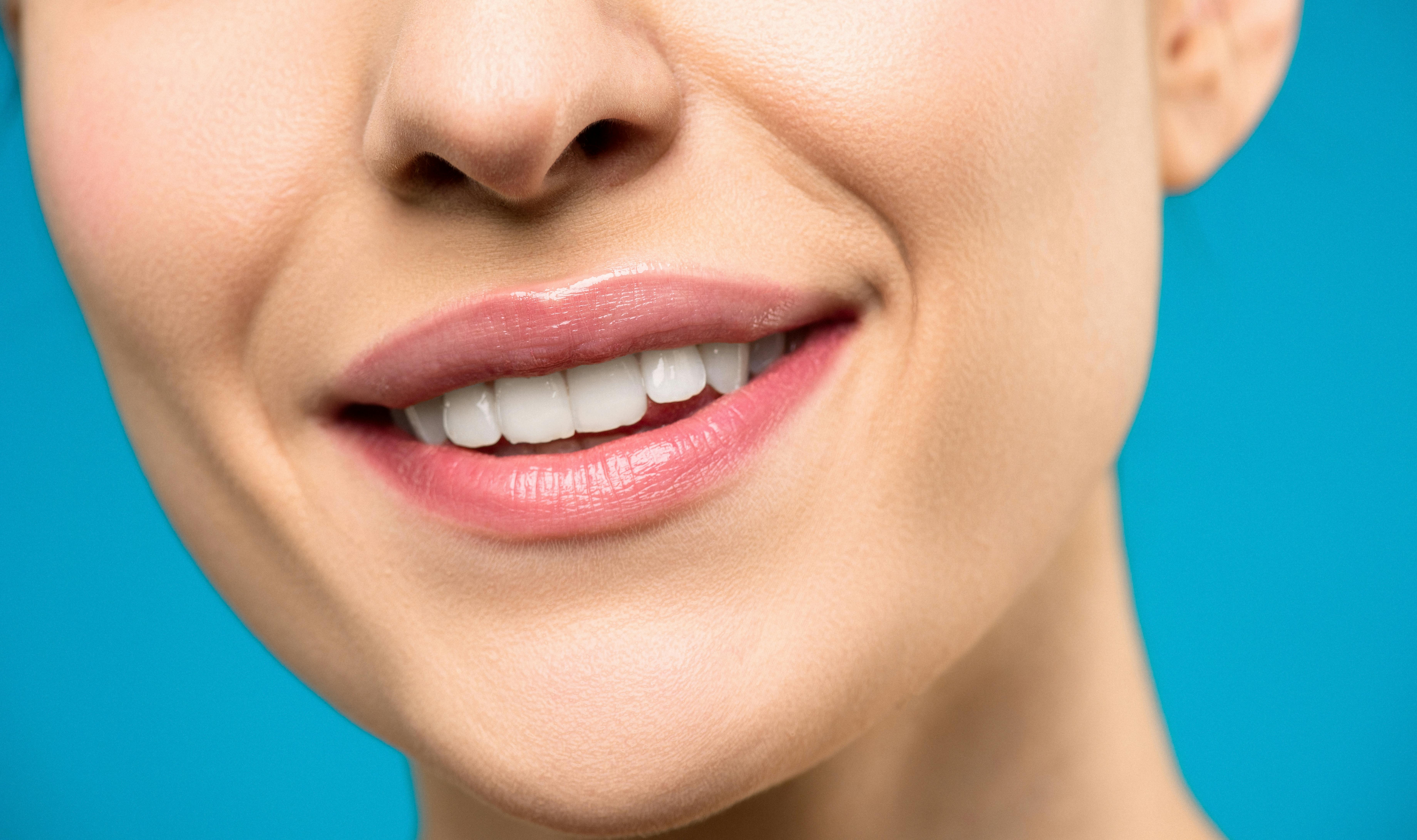 A healthy smile with clean, bright teeth.
