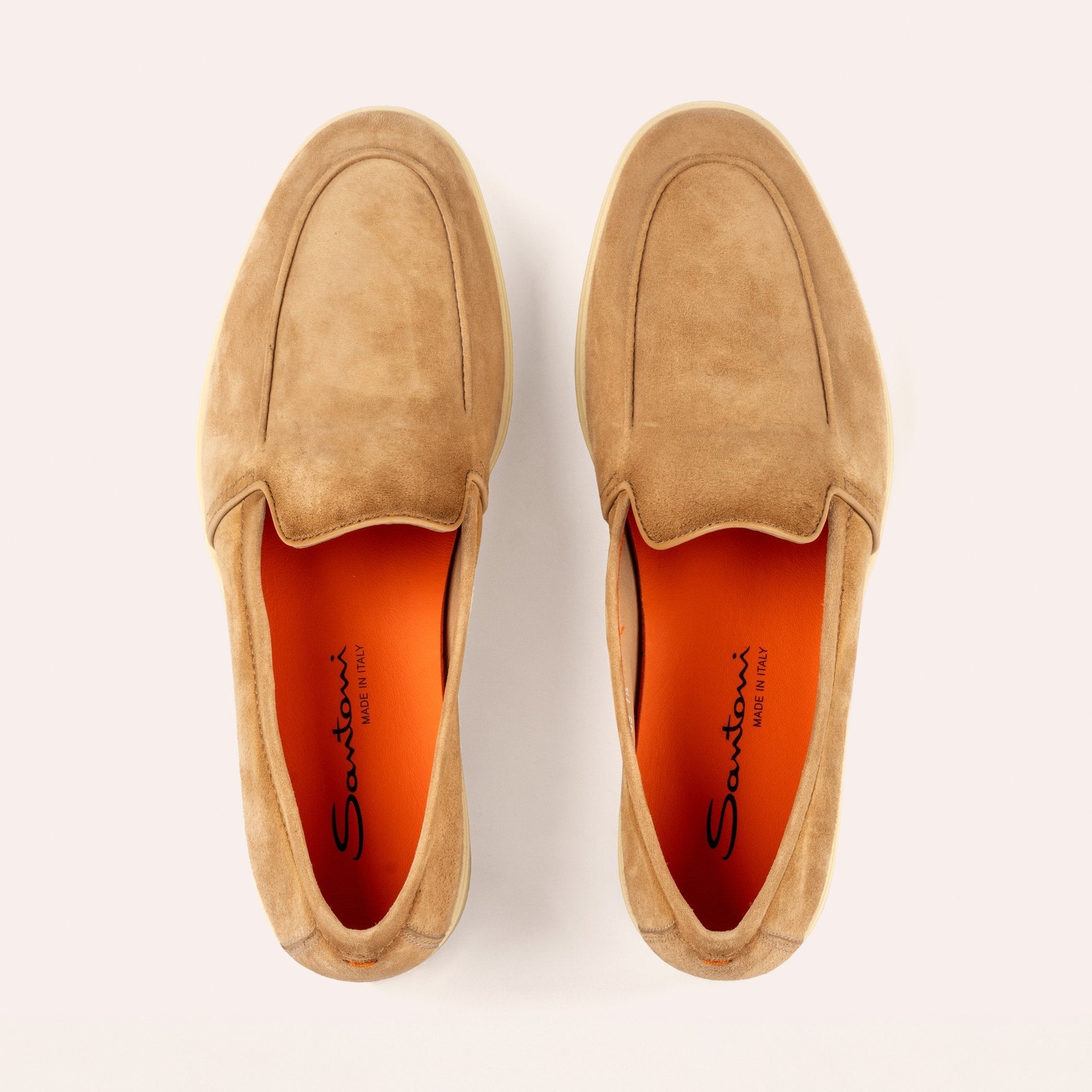 Men's beige suede Summer loafer - Mandelli UK