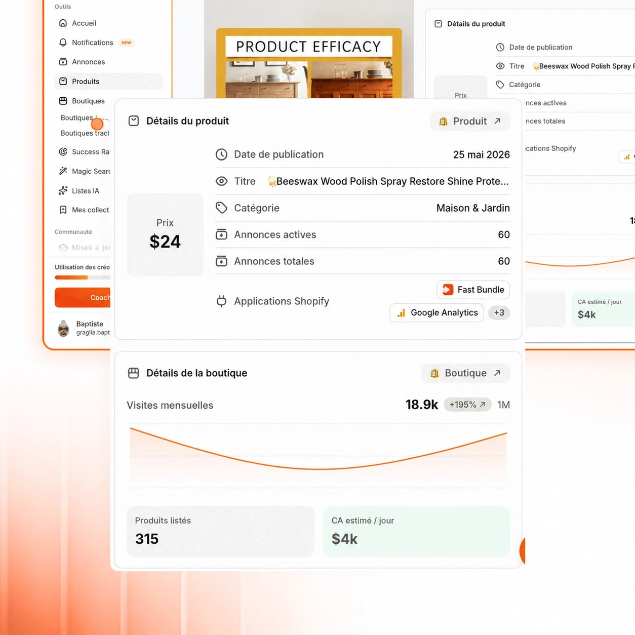 Sélection de produits basée sur les données