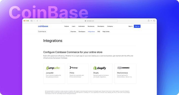 Coinbase Commerce Integrations